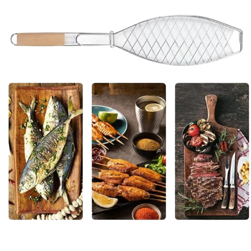 Rejilla para Asar Pescado Madera Stelen-6