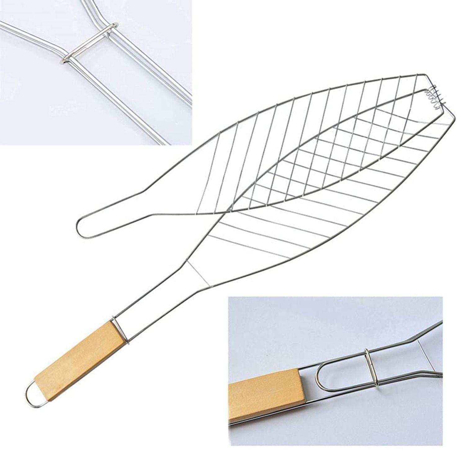 Rejilla para Asar Pescado Madera Stelen-2