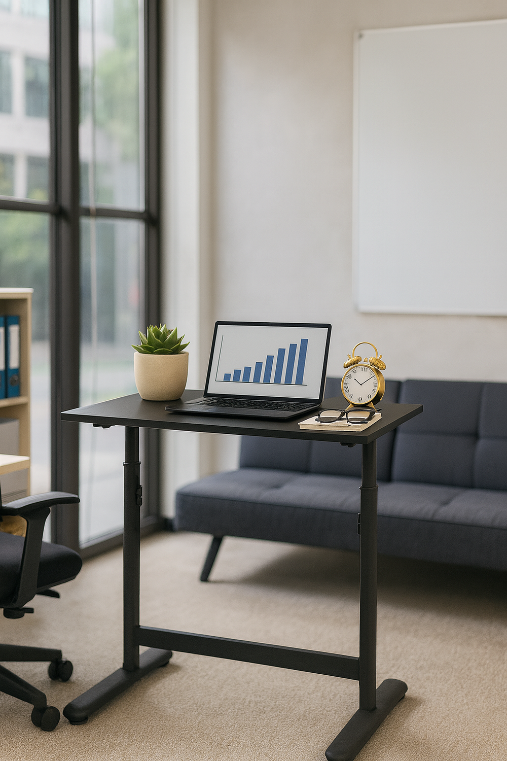 Escritorio con Altura Ajustable Bilbao Negro-2