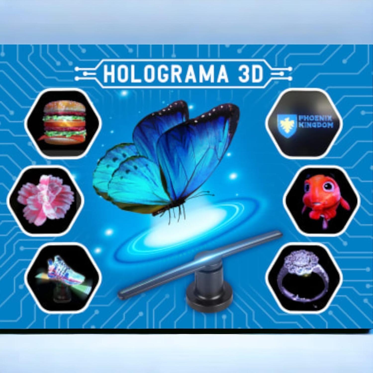 Proyector 3D Holograma 42cm Mica Pared App Movil-0