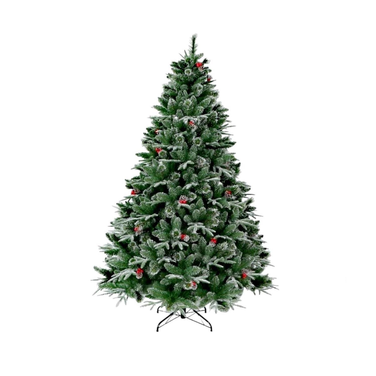 Arbol de Navidad 210cm Nevado Berries Piña Triple-2