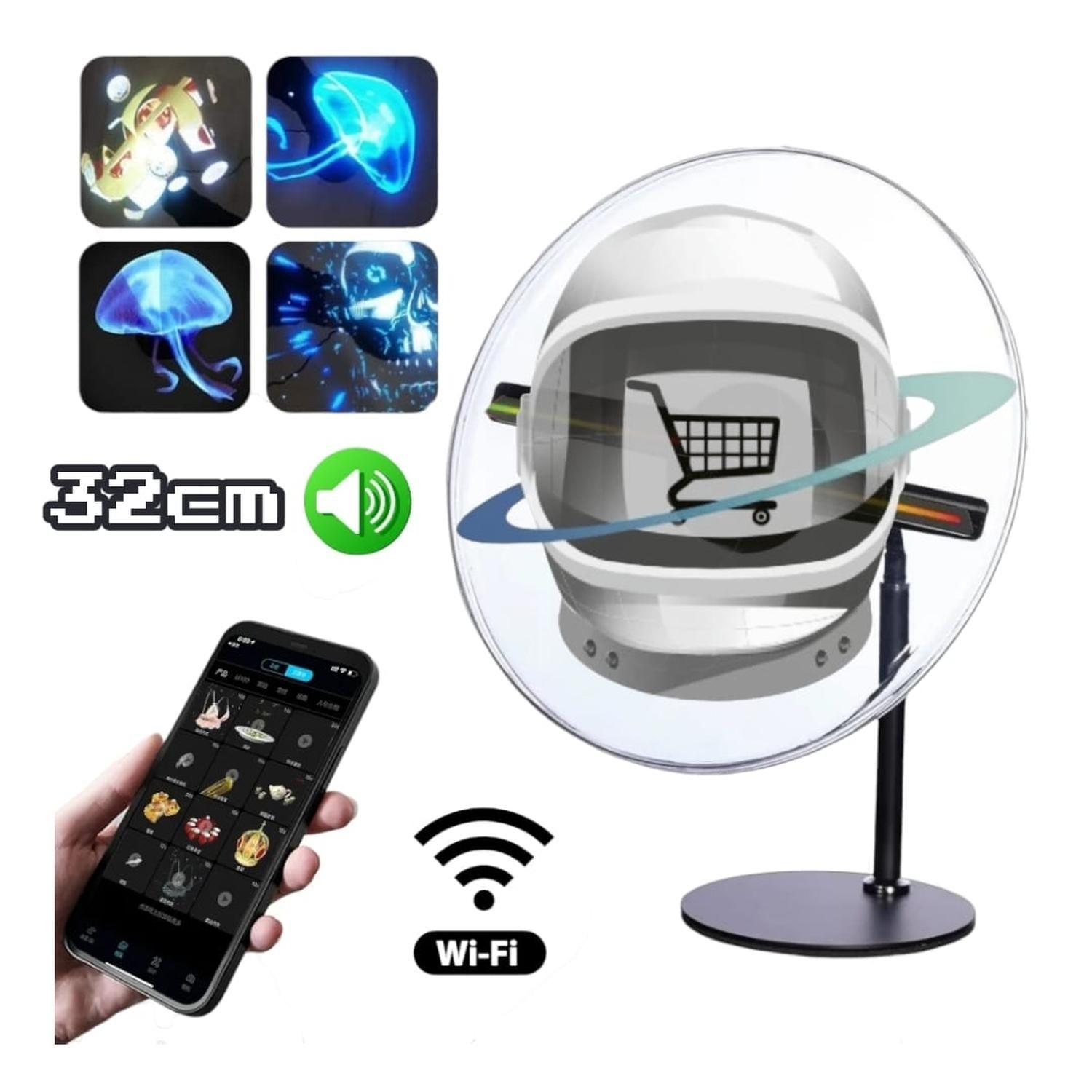 Proyector 3D Holograma 32cm Música Mica Atril App Movil-0