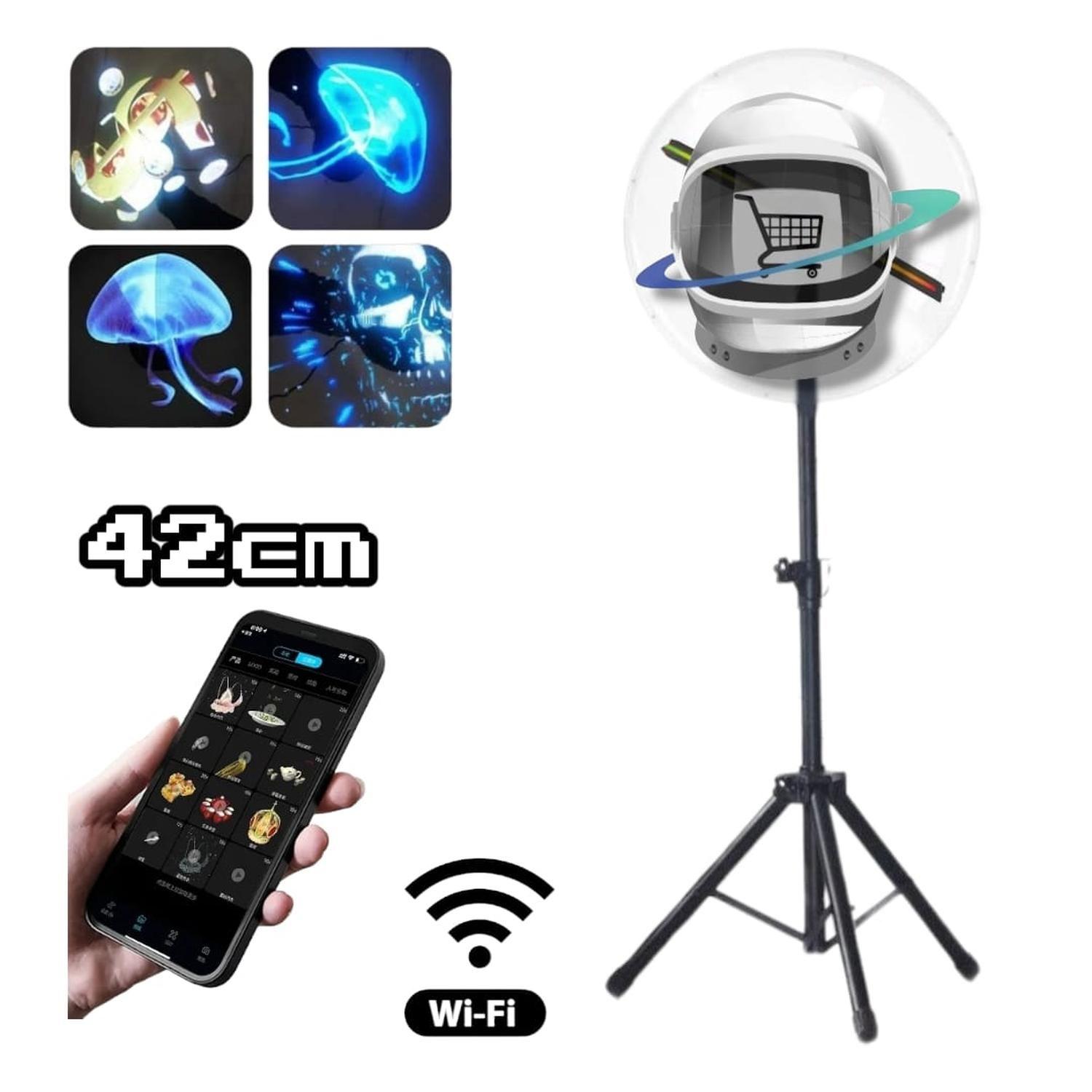 Proyector 3D Holograma 42cm Mica Pedestal 180cm App Movil-0