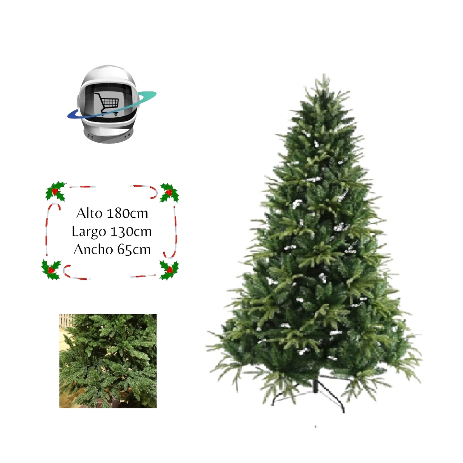 Arbol de Navidad 180cm Hojas Ramas-0