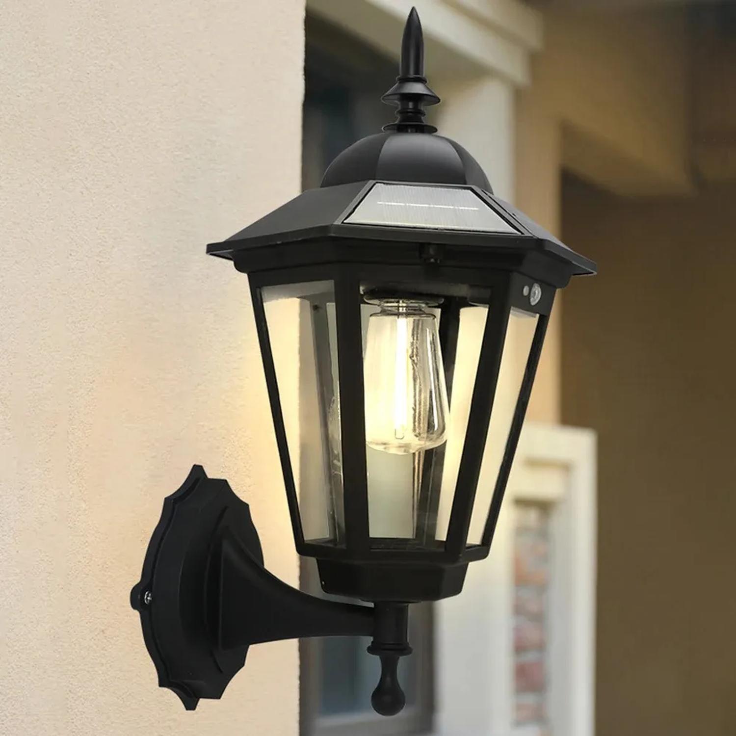 Foco Farol Led Solares Jardin O Para Pared Luz Blanco-5