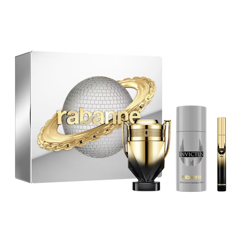Set Perfume Invictus Elixir Parfum 100 ml + Travel Spray 10 ml + Deo 150 ml 2026 Rabanne-0