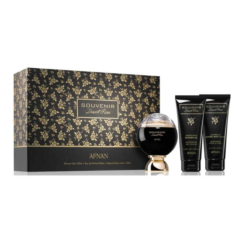 Afnan Souvenir Desert Rose EDP 100ml + SG 100ml + BL 100ml-0