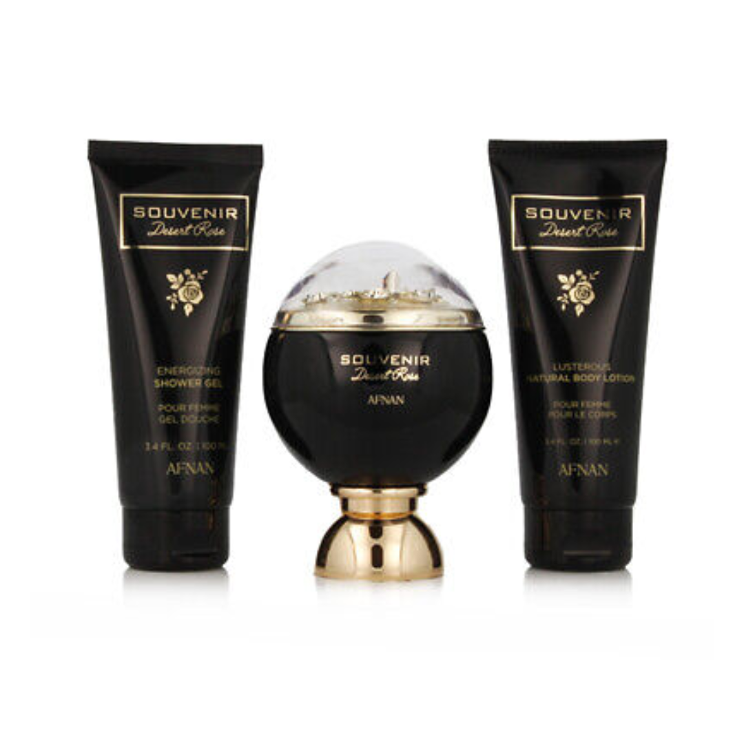 Afnan Souvenir Desert Rose EDP 100ml + SG 100ml + BL 100ml-1