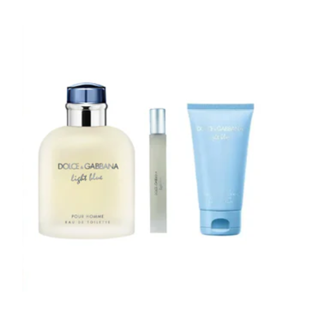 Perfume Set Dolce & Gabbana Light Blue pour Homme EDT 125ml + 10ml + Shower Gel 50ml-1