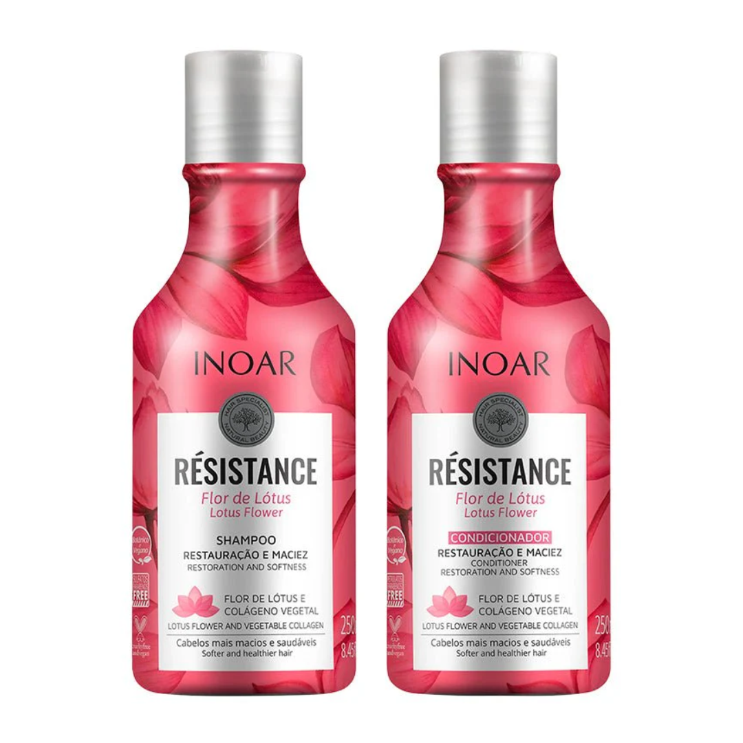 Pack INOAR Shampoo+Acondicionador Resistance Flor de Lótus 250ml-1