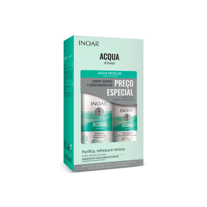 Pack INOAR Acqua dInoar Micelar Shampoo 500 ml + Condicionador 250 ml-0