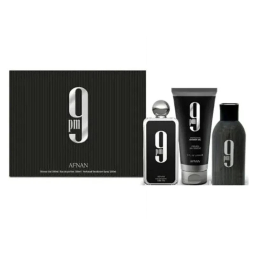 Set Afnan 9 pm EDP 100 ml + Shower Gel 200 ml + Deo 250 ml-0