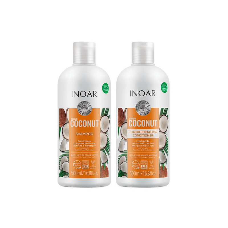 Pack INOAR Bombar Coconut Shampoo + Acondicionador 500 ml-0