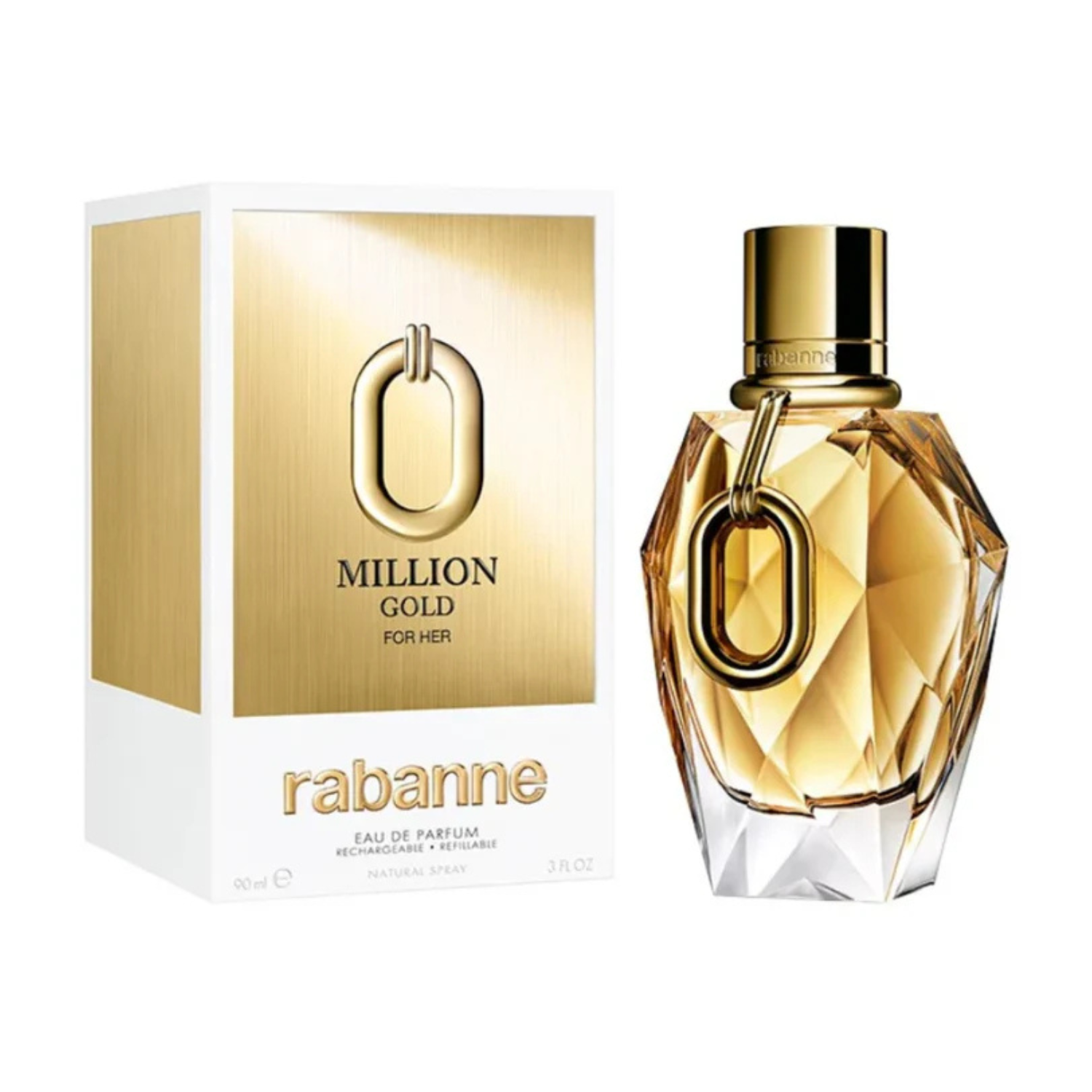 Perfume Million Gold for Her EDP 90 ml Recargable/Refill Paco Rabanne-1