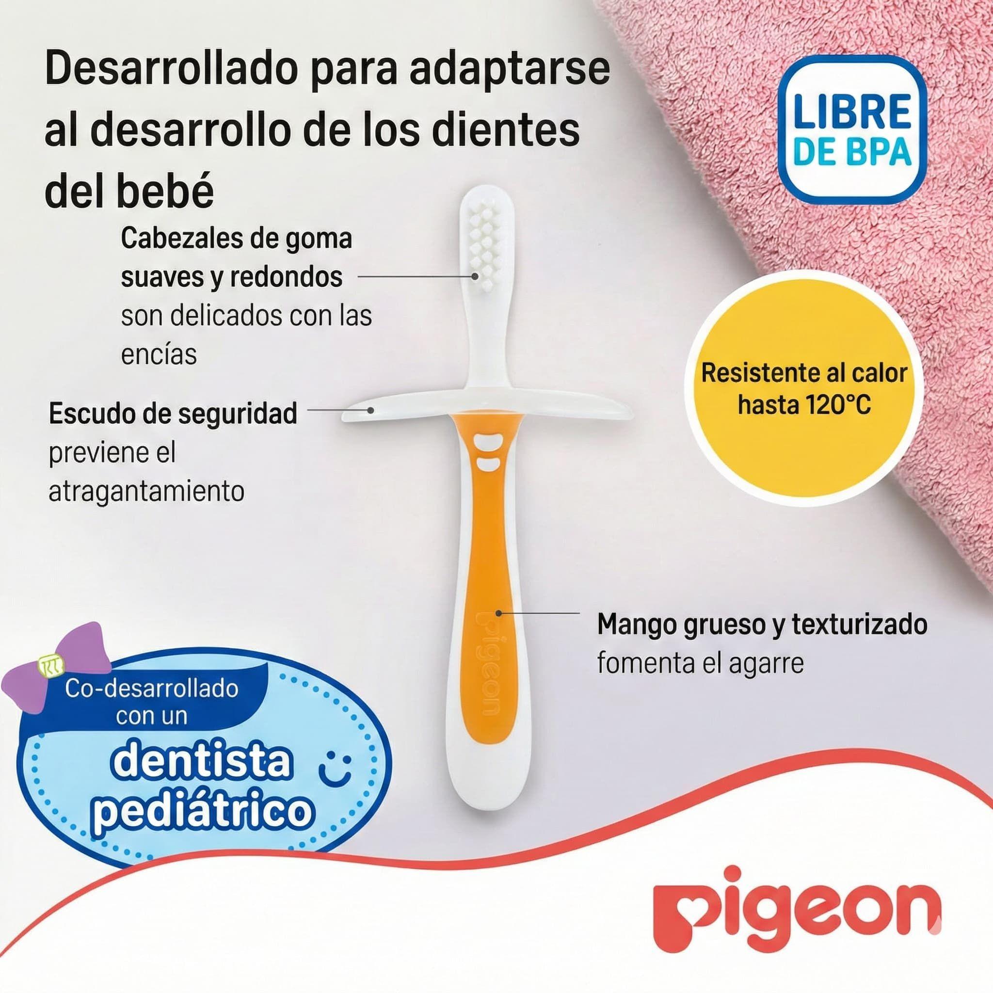 Set Cepillos Dentales Aprendizaje 3 Etapas Pigeon Infantil Rosado-6