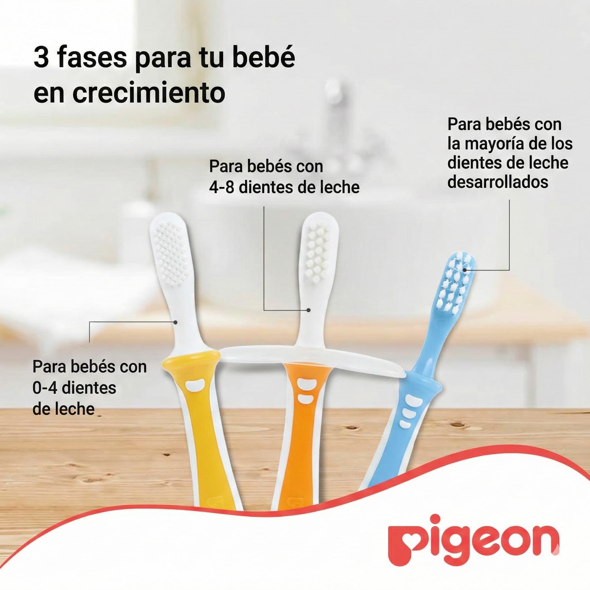 Set Cepillos Dentales Aprendizaje 3 Etapas Pigeon Infantil Rosado-8