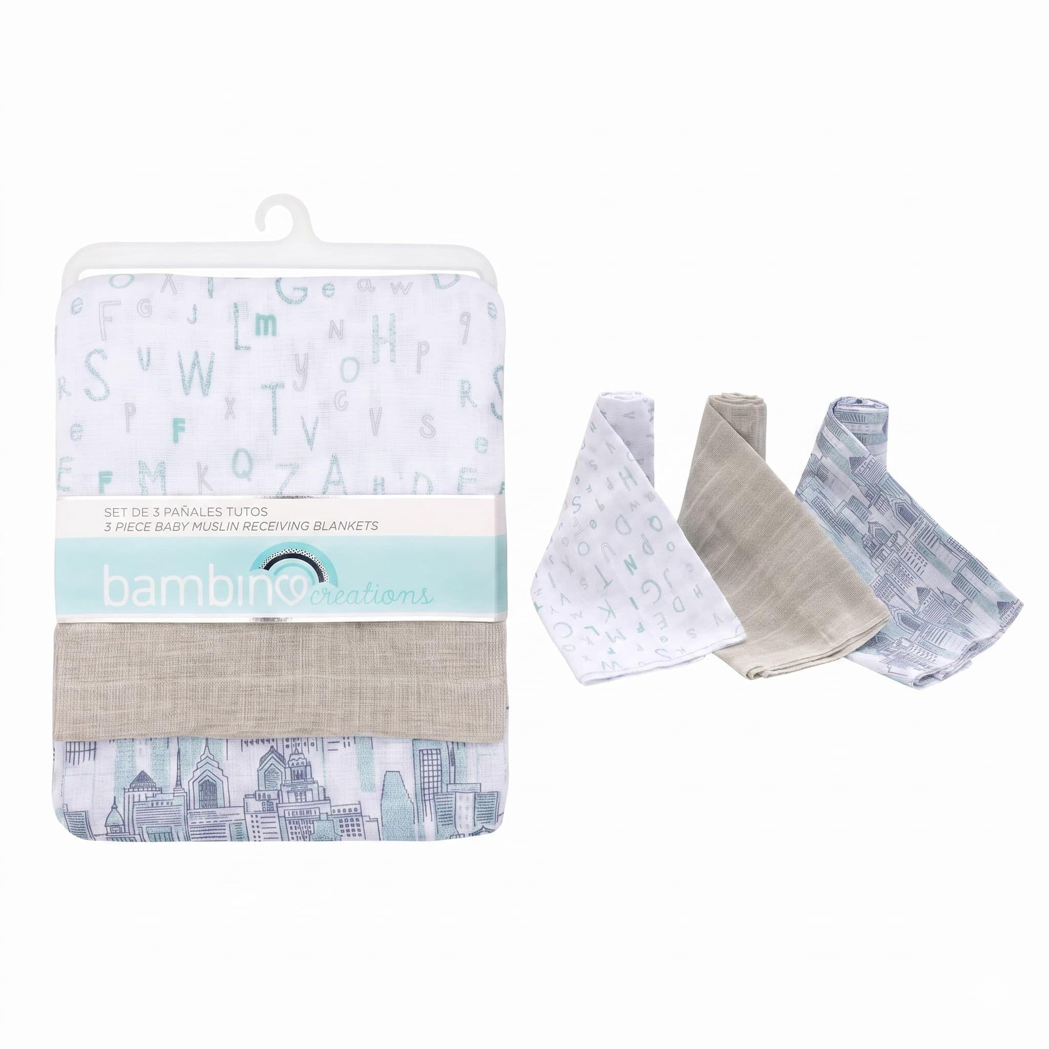 Pack 3 Tutitos Muselina Bambino Algodon Bebe Diseño Abcdario-0