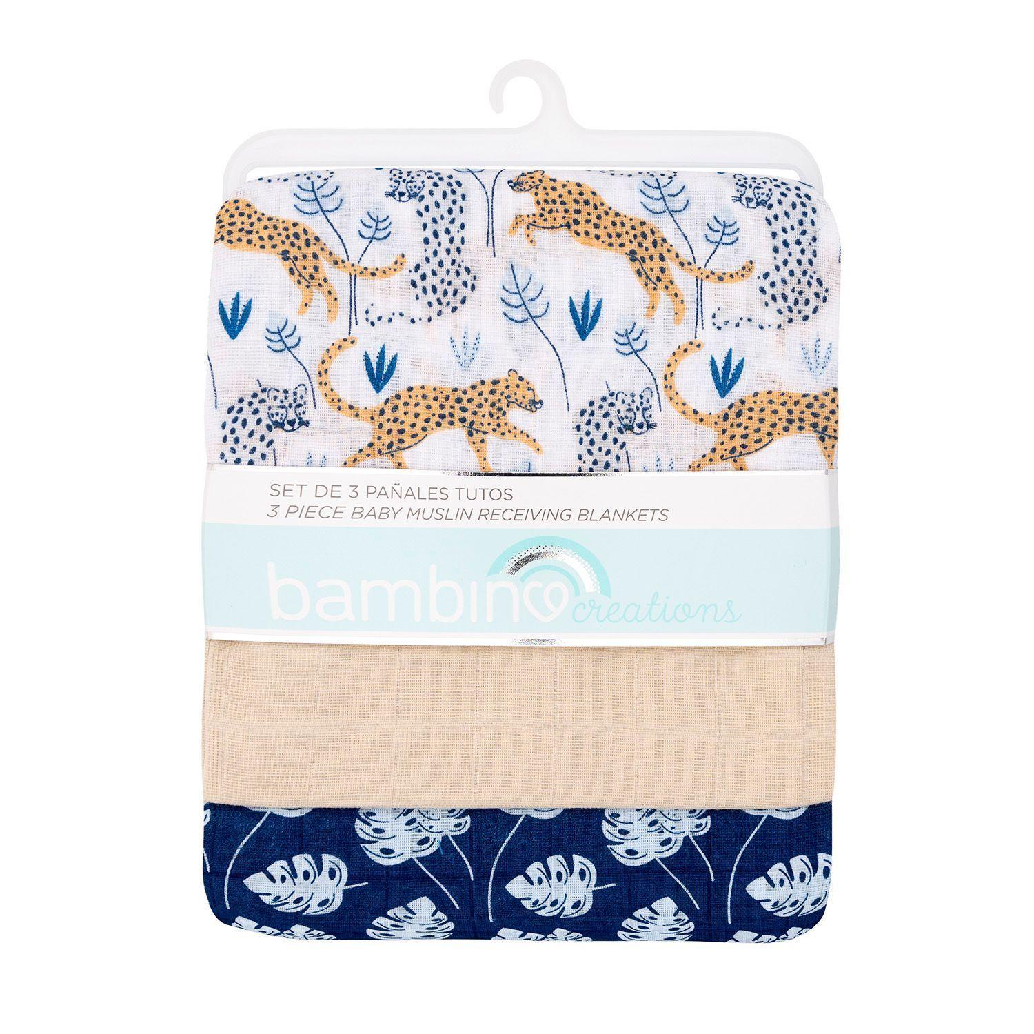 Pack 3 Tutitos Muselina Bambino Algodon Bebe Diseño Cheetah-1
