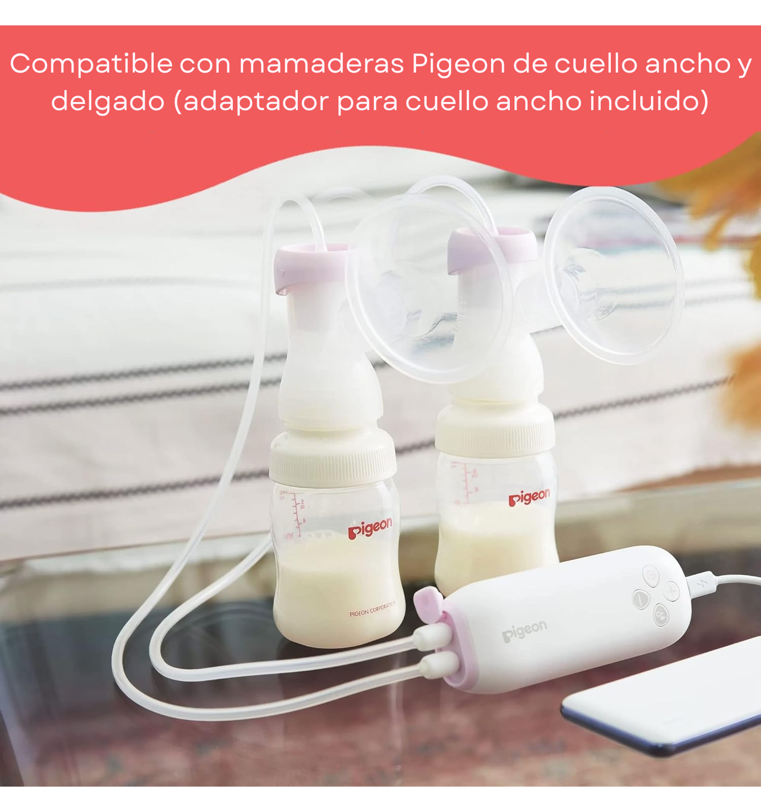 Extractor De Leche Eléctrico Doble Go Mini Pigeon - Saca Leche-7