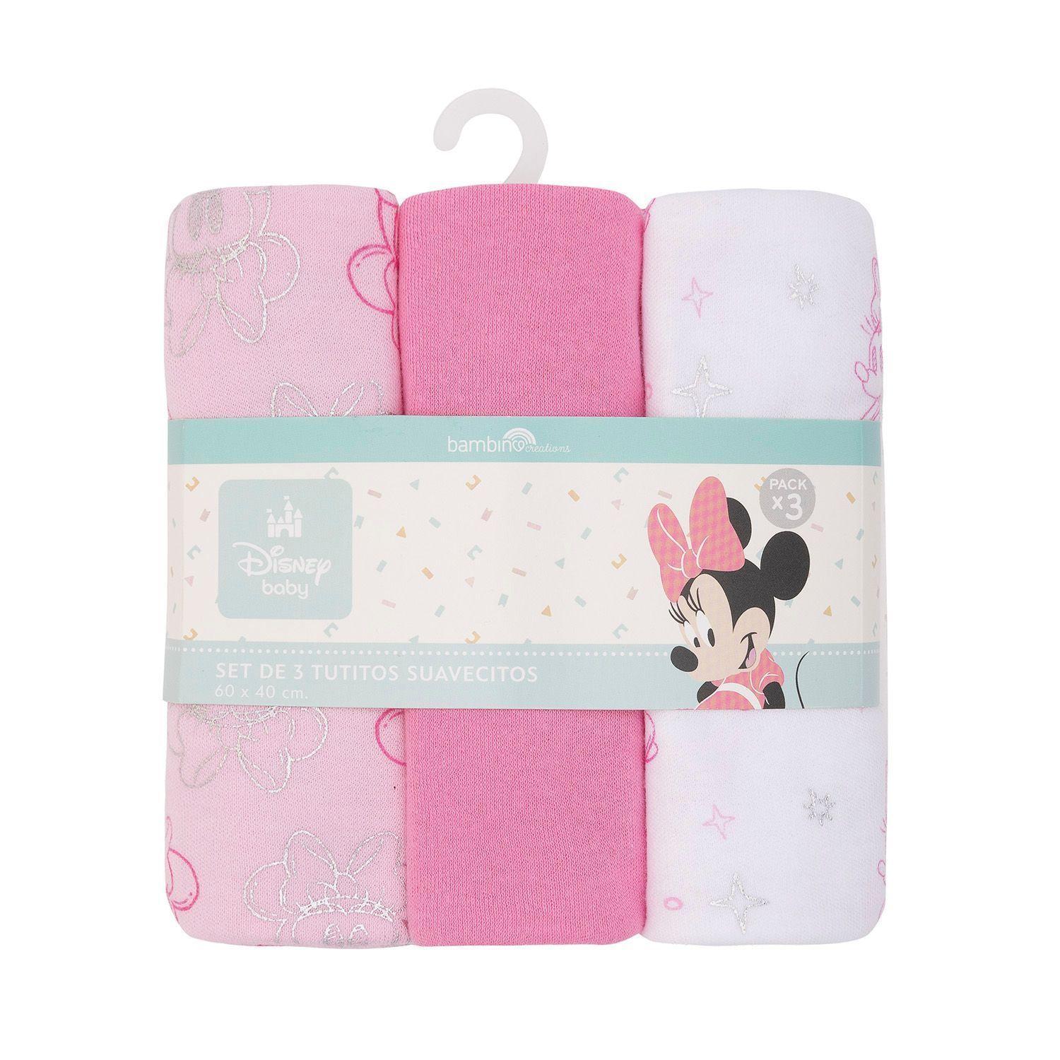 Pack 3 Tutos Suavecitos Pañales Tela Bambino Disney Minnie-0