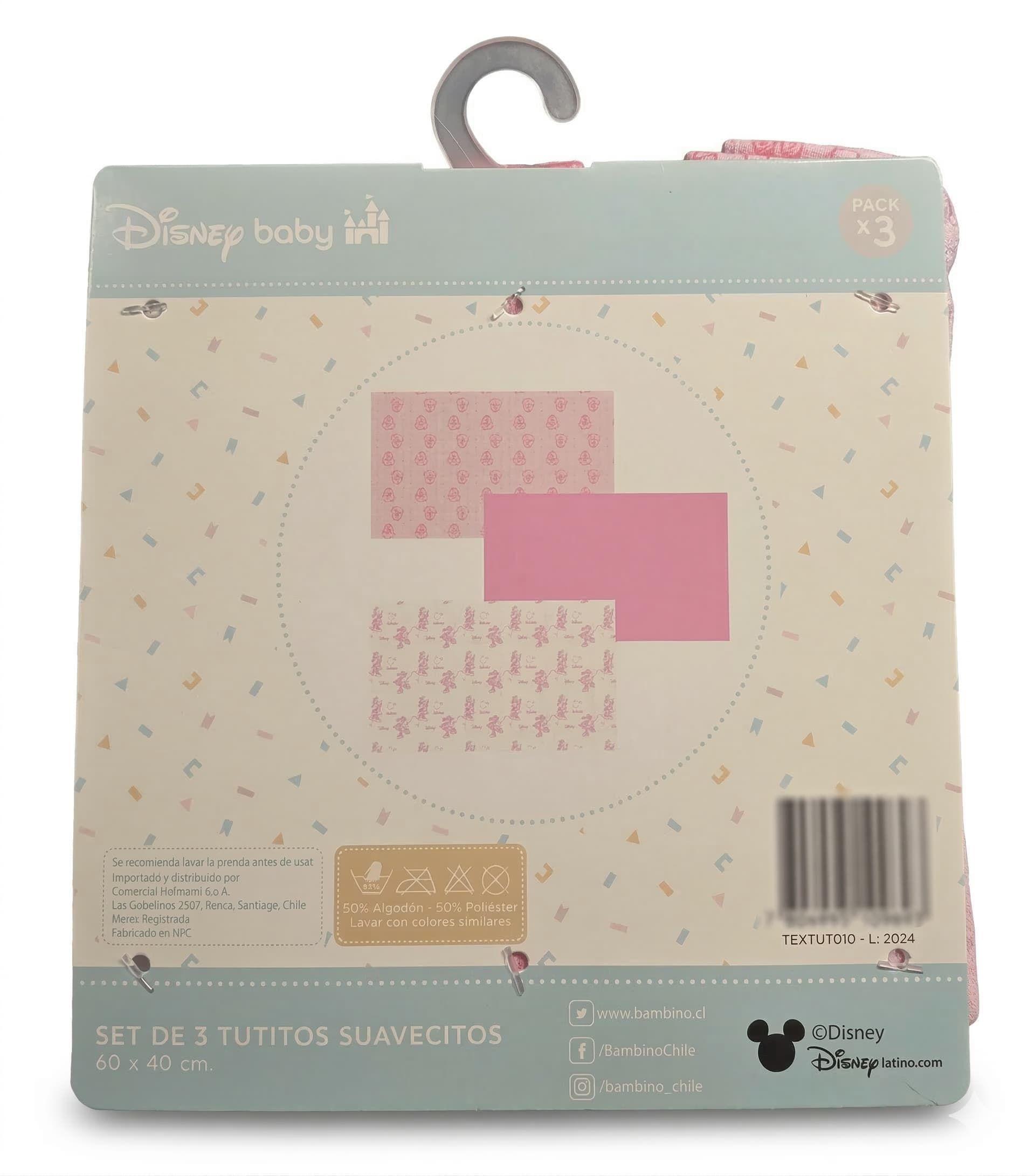 Pack 3 Tutos Suavecitos Pañales Tela Bambino Disney Minnie-2