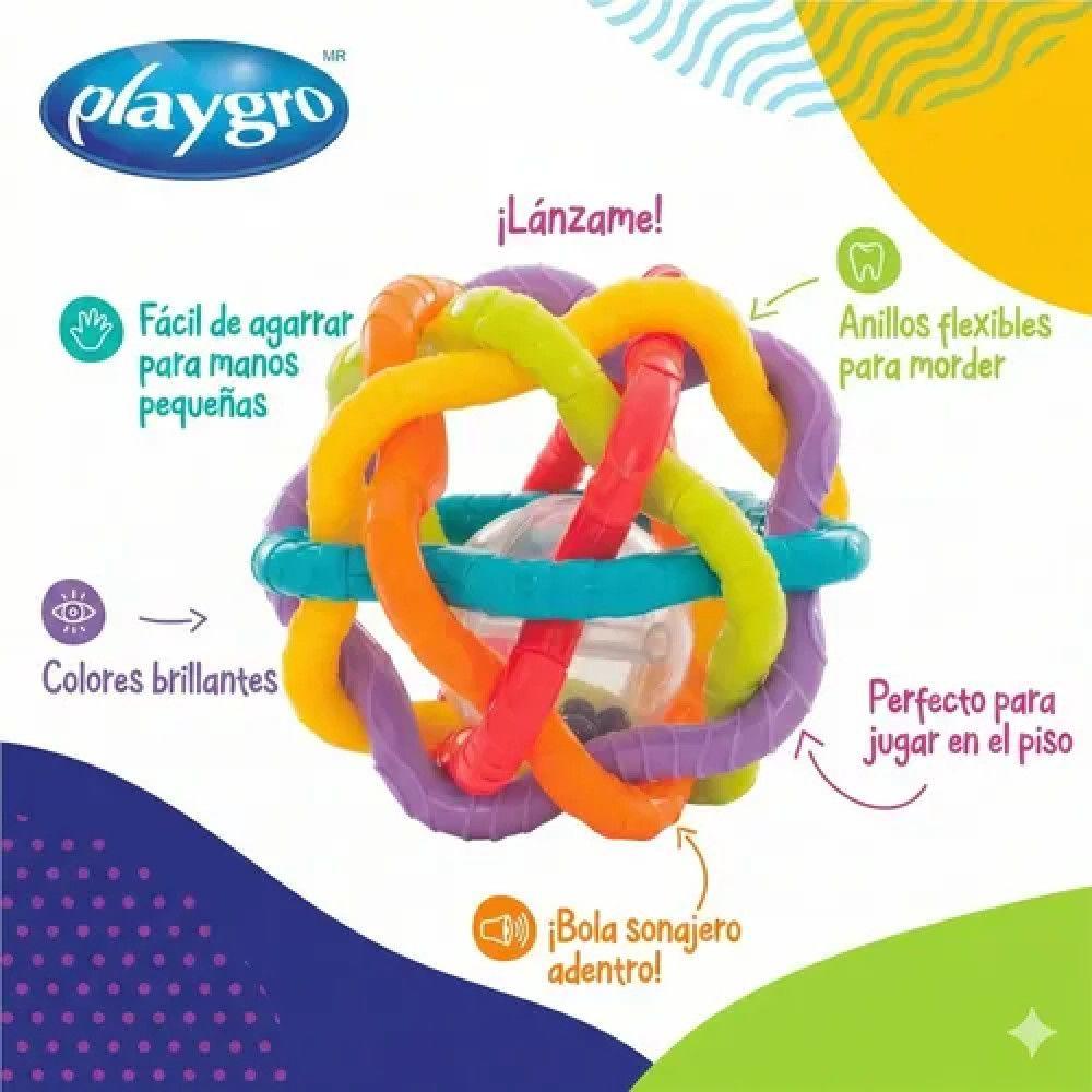 Juguete Pelota Sonajero Bebe Bendy Playgro Sensorial-3