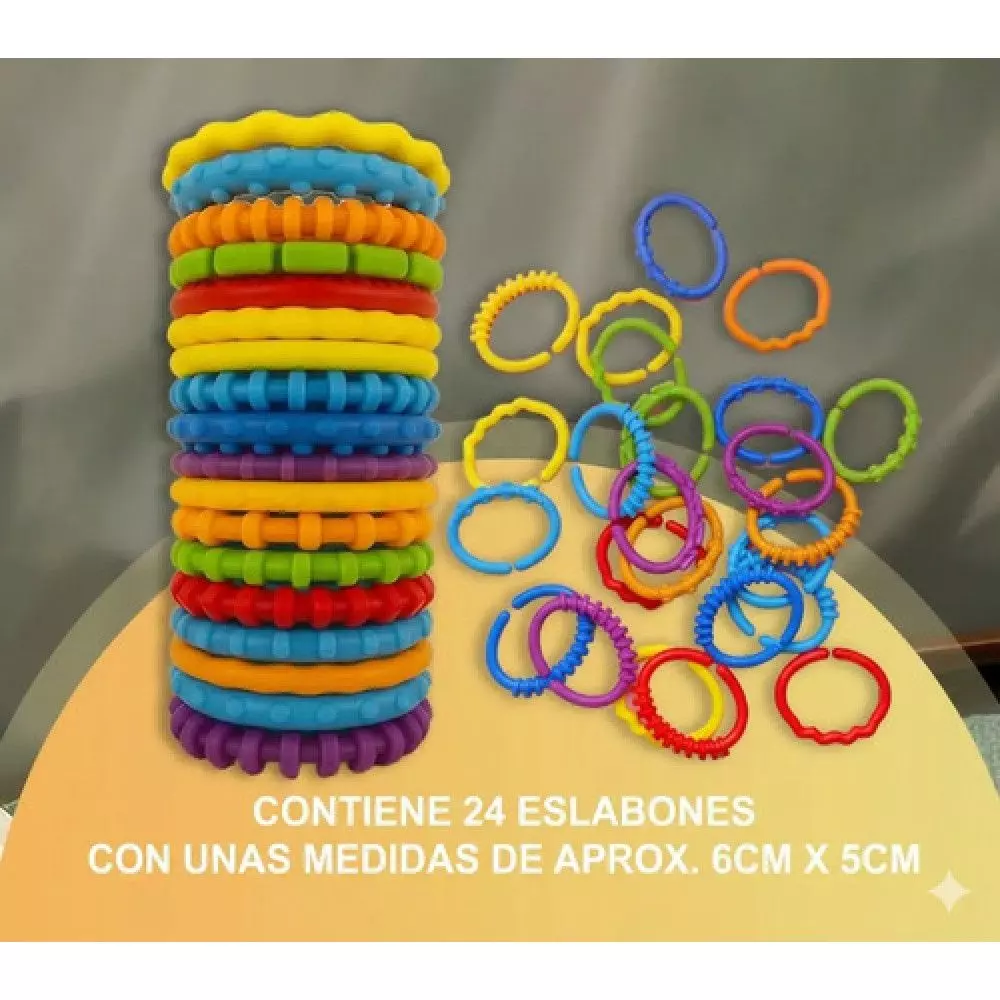Set 24 Argollas Sensoriales Bebé Eslabones Enlazables-6