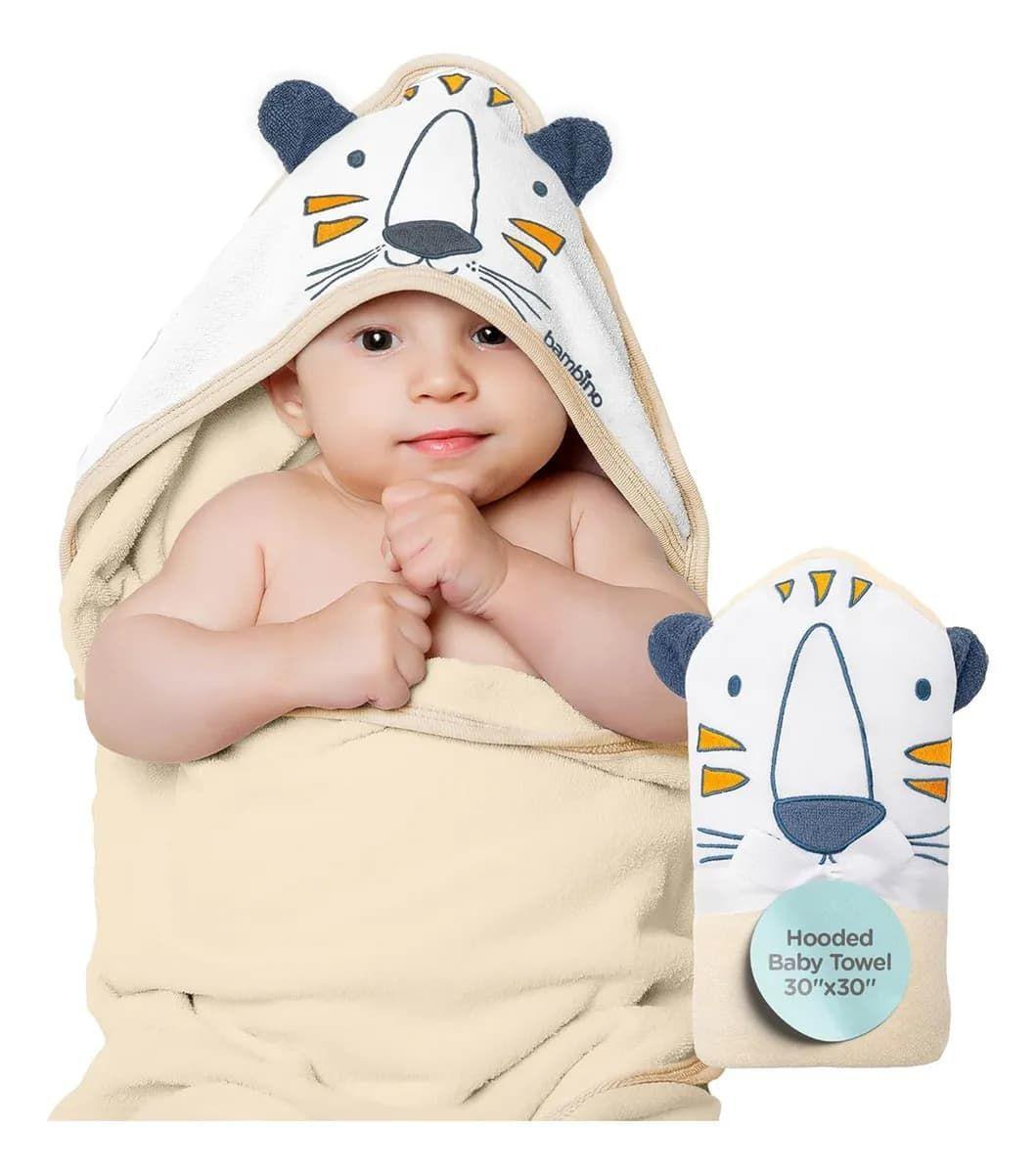 Toalla Capucha Beb Bambino 100 Algod n 76x76cm Tigre-3