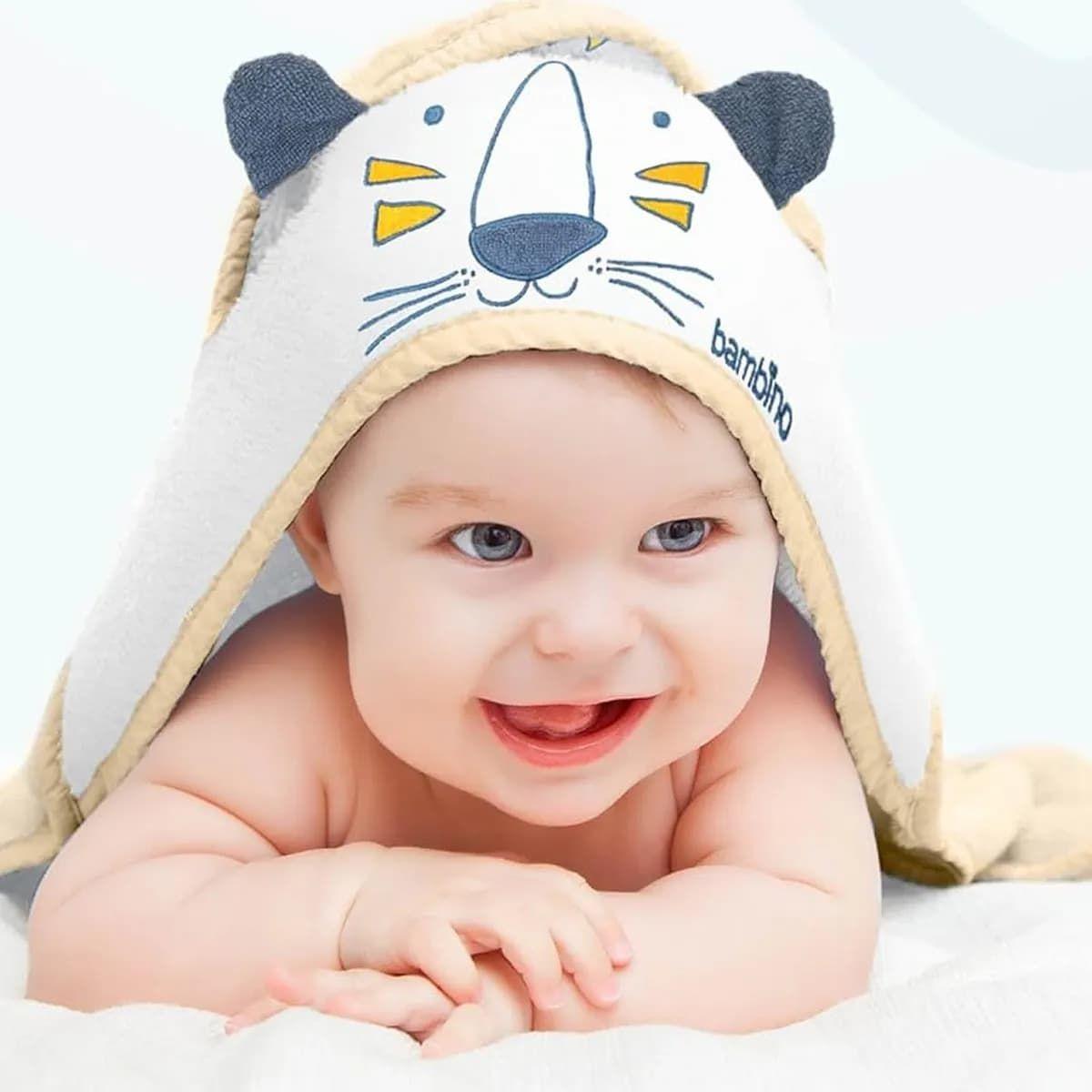 Toalla Capucha Beb Bambino 100 Algod n 76x76cm Tigre-9