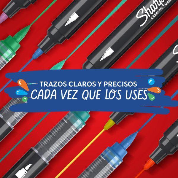 12 Marcadores Sharpie Acrilicos Punta Bala Colores Surtidos-6
