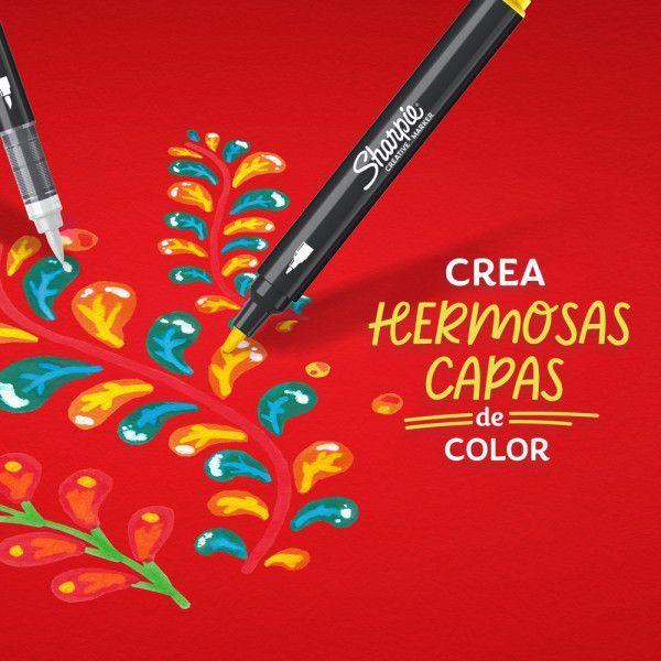 12 Marcadores Sharpie Acrilicos Punta Bala Colores Surtidos-5