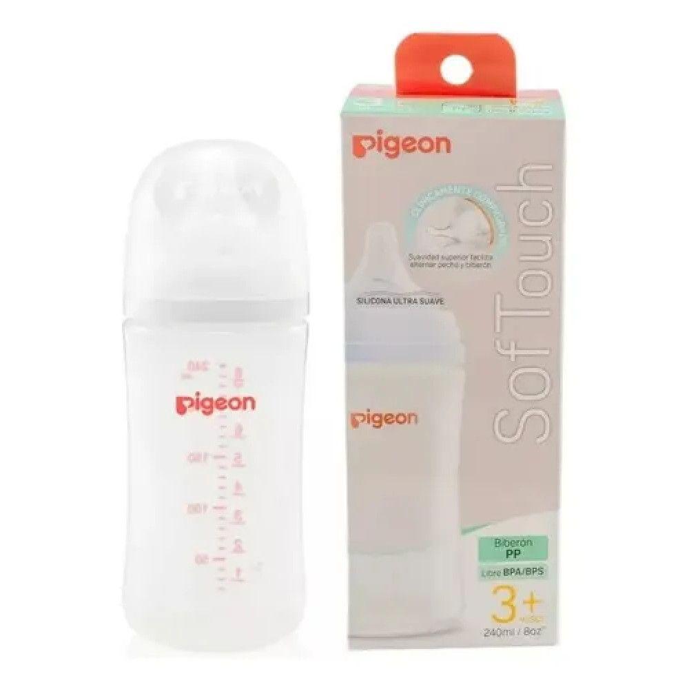 Pack 3 Mamaderas Pigeon Softouch Boca Ancha 160+240+330ml Pp Blanco Biberón Softouch Pigeon Pp-2