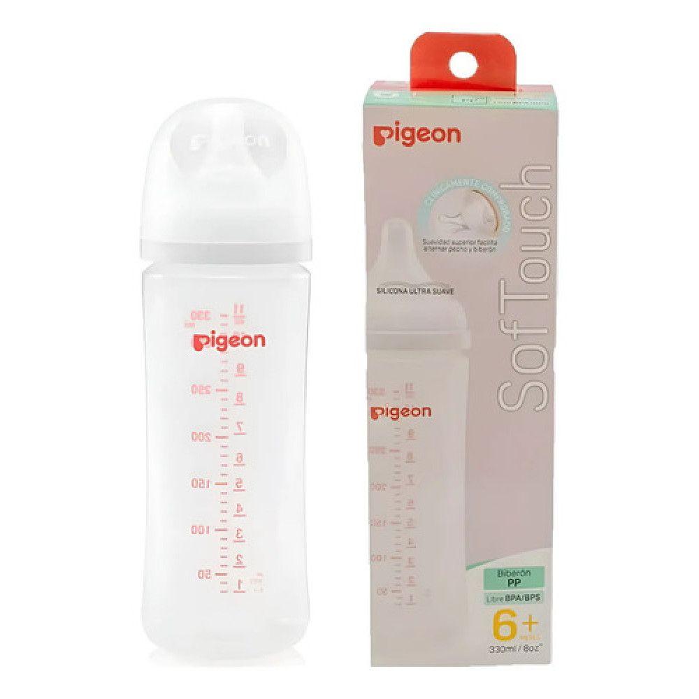 Pack 3 Mamaderas Pigeon Softouch Boca Ancha 160+240+330ml Pp Blanco Biberón Softouch Pigeon Pp-3
