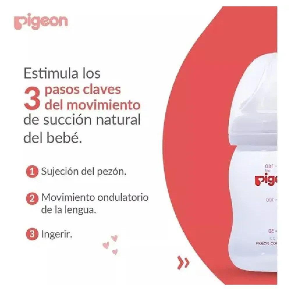 Pack 3 Mamaderas Pigeon Softouch Boca Ancha 160+240+330ml Pp Blanco Biberón Softouch Pigeon Pp-7
