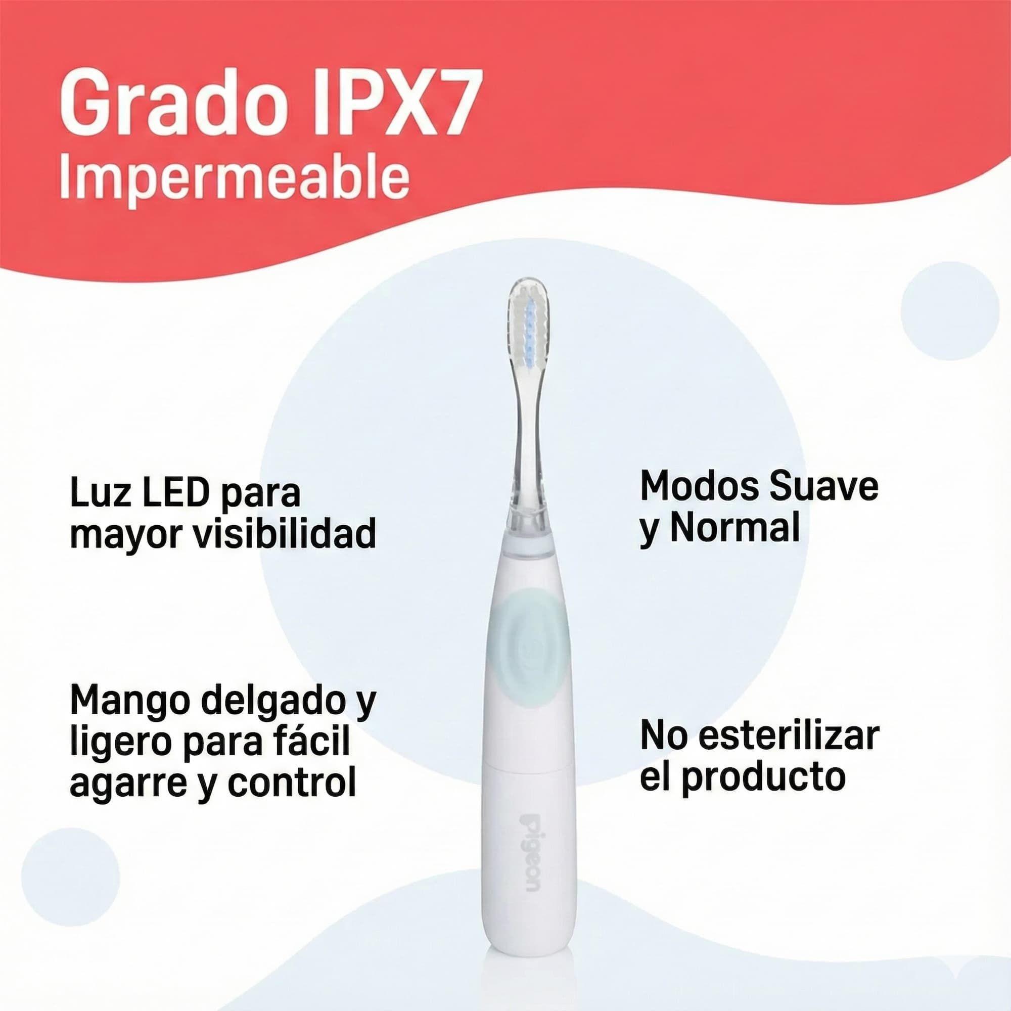 Cepillo De Dientes Electrico Bebes Con Led Timer Pigeon-6