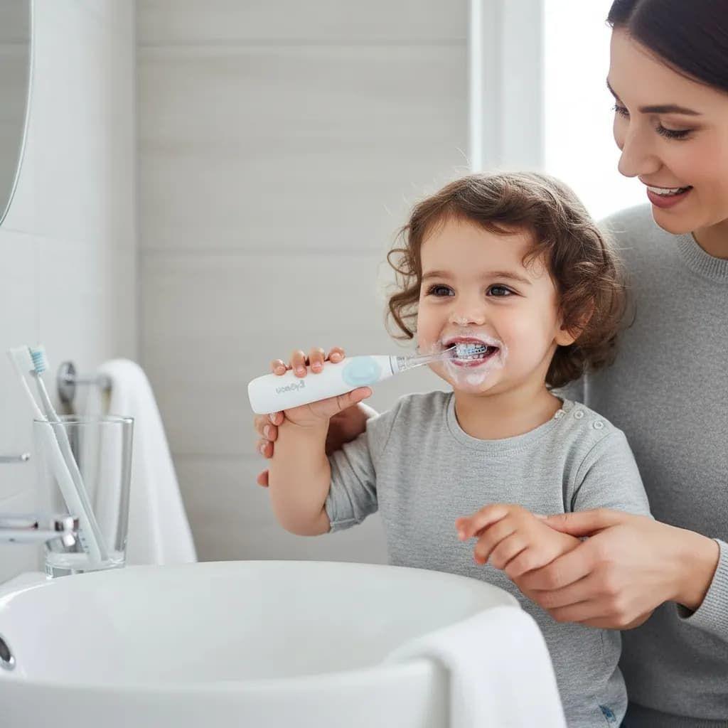 Cepillo De Dientes Electrico Bebes Con Led Timer Pigeon-9