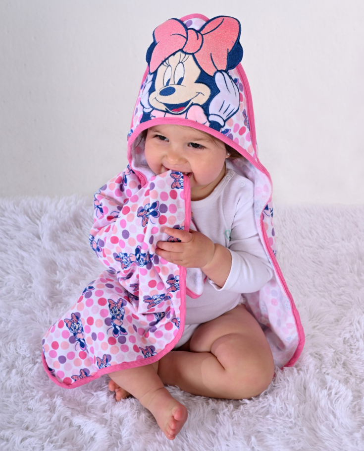 Toalla De Baño Bebe Con Capucha Bambino Disney Minnie Mouse-4