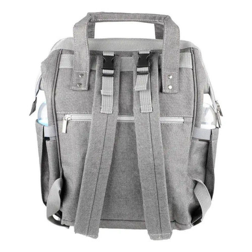 Mochila Pañalera Para Bebes Open Infanti Gris Liso-5