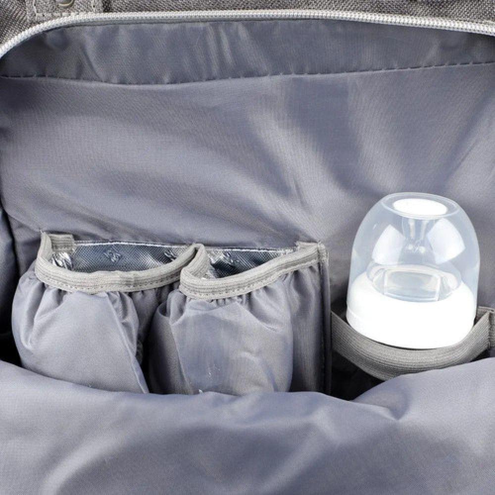 Mochila Pañalera Para Bebes Open Infanti Gris Liso-7