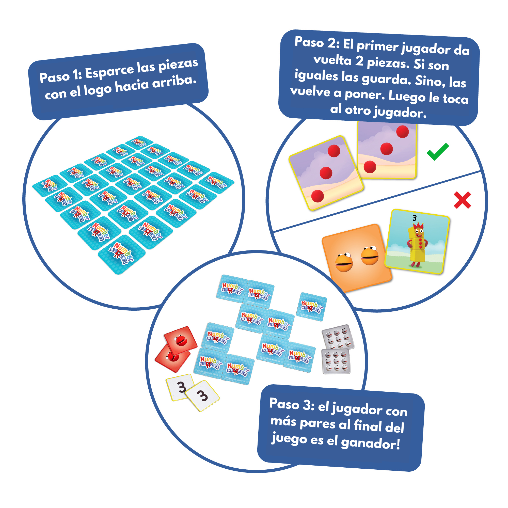 Numberblocks Juego Memorice Niños - Amigos 1 Al 10 80pzs-3