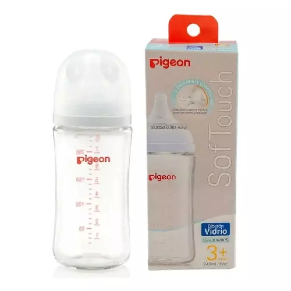 Pack 2 Mamaderas Pigeon Vidrio Softouch 160+240ml Boca Ancha-2