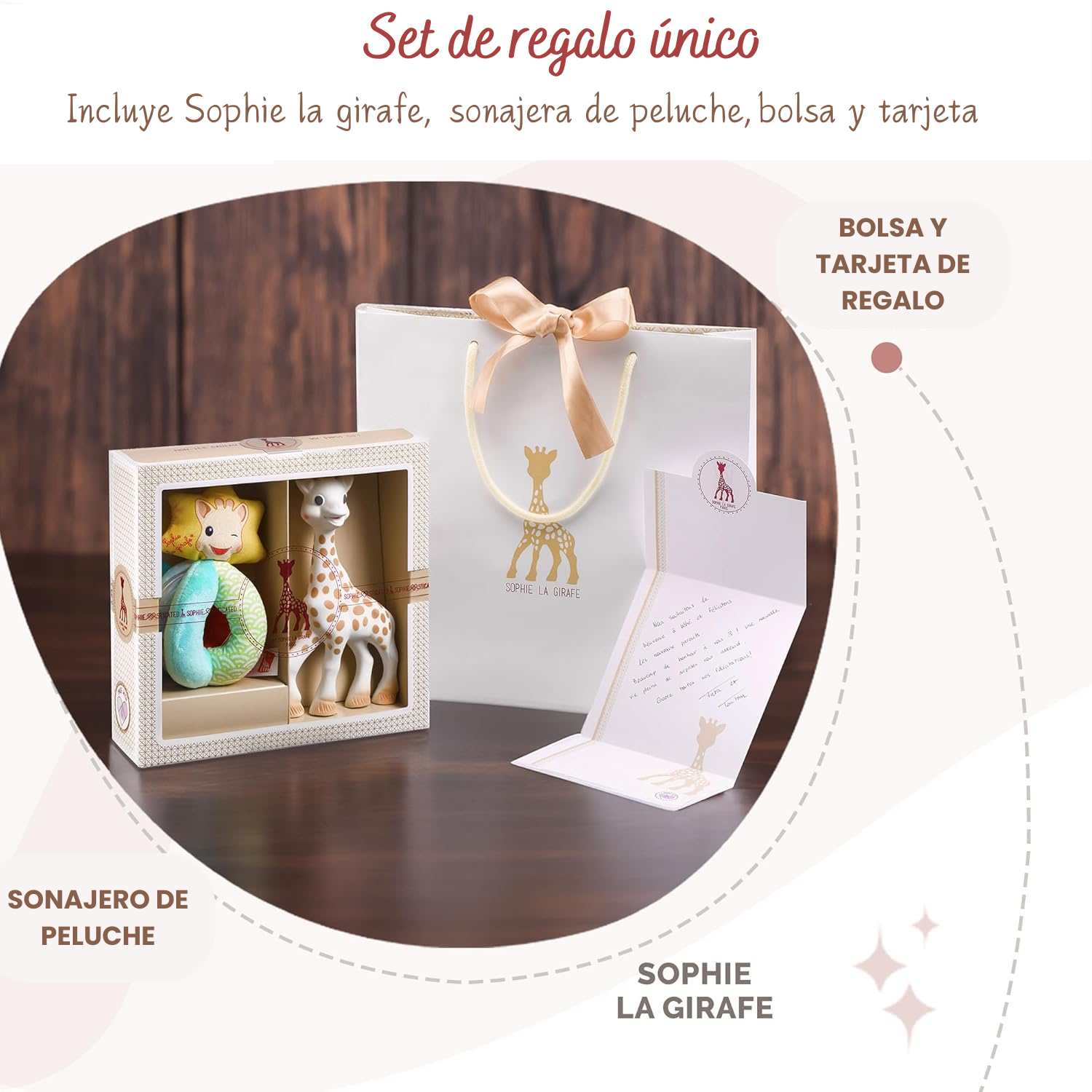 Set Sophie La Girafe + Sonajero Peluche-regalo Recién Nacido-5