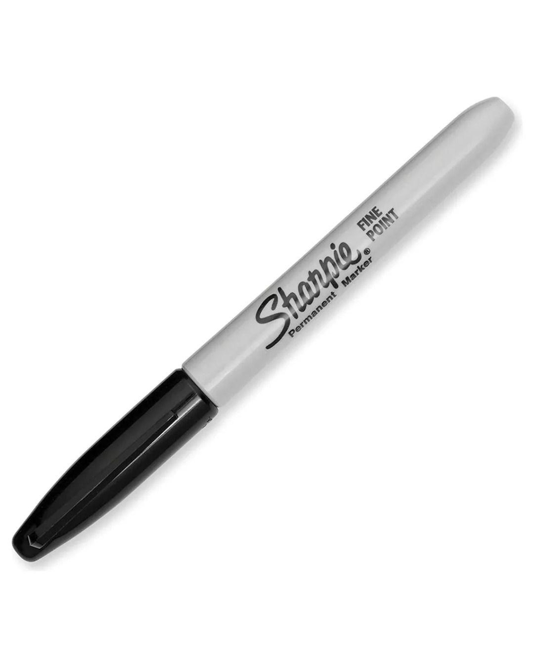 Marcador Permanente Sharpie Plumon Punta Fina Negro Caja X14-2