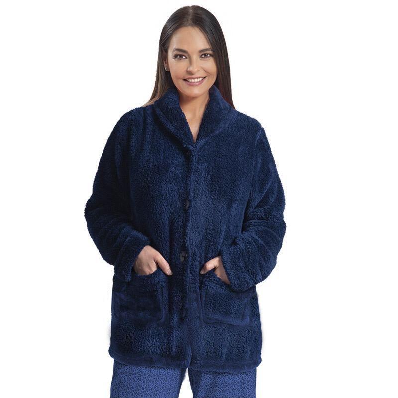 Mañanita coralfleece con botones azul Art 241899-1