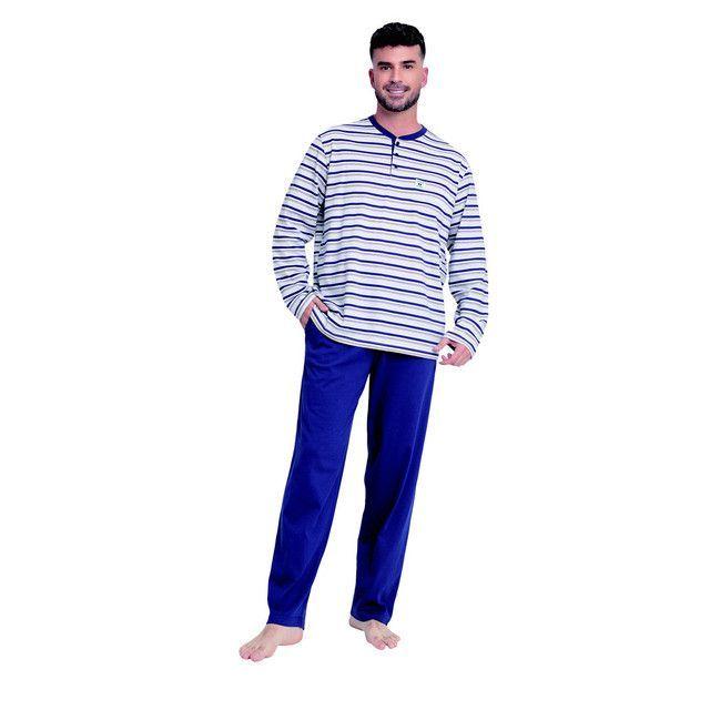 Pijama algodón estampado lineas abotonado 2612072-0
