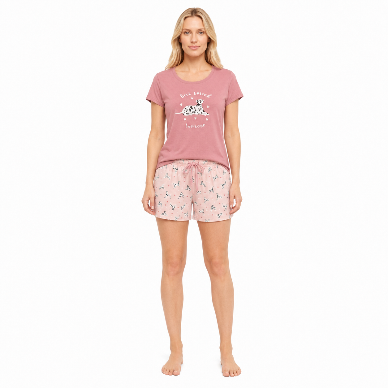 Pijama algodón polera y short estampado dalmatas 262523-0