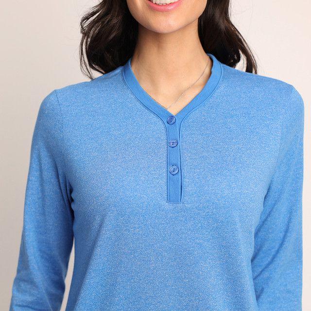 Pijama algodón liso tela melange abotonado 261516-2