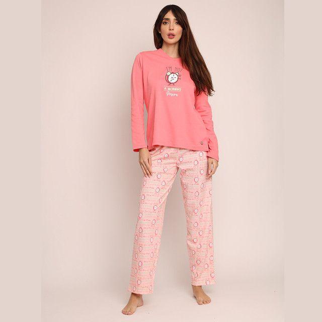 Pijama algodón estampado de Reloj 261508-1