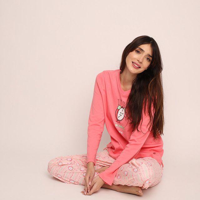 Pijama algodón estampado de Reloj 261508-2