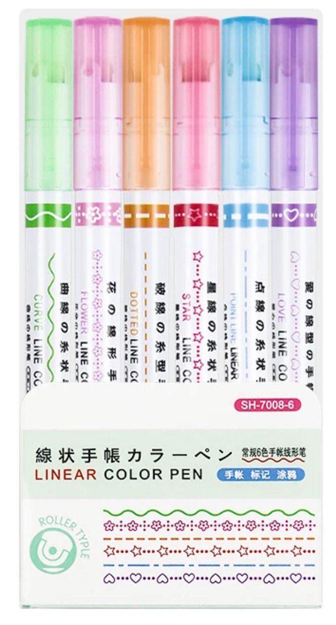 Juego De Marcadores Con 6 Tonos Y Puntas Divertidas-0